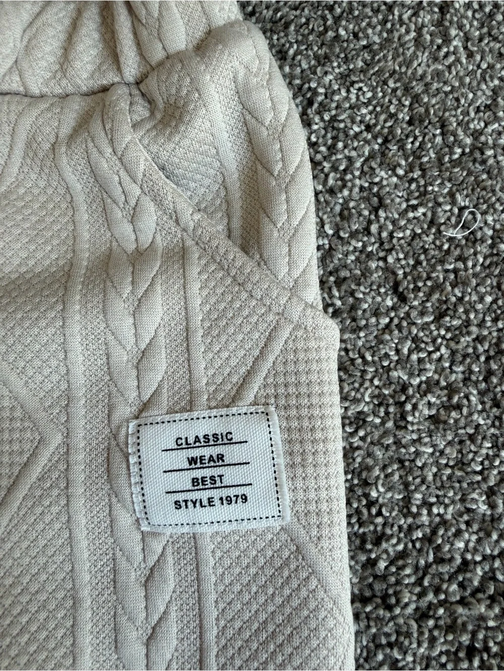 Kids 3-4Y Cream Cable Knit Embossed Hoodie Jogger Set 2 Piece
